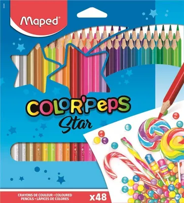 Produktbild von Maped 183212, Schwarz, Blau, Braun, Grün, Hellblau, Hellgrün, Orange, Pink, Rot, Gelb, 48 Stück(e)