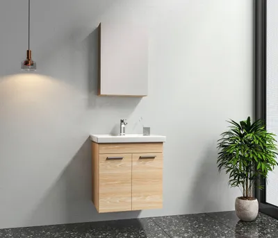 Produktbild von Badmöbel-Set Badezimmer Möbel Badmöbel Kreaenez Breite 65 x 45 cm, mit Spiegelschrank