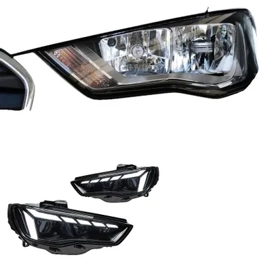 Image de Montage des phares, compatible avec Audi A3 8V Berline 2013-2016, construction durable, visibilité améliorée, pour halogène d'origine, LHD