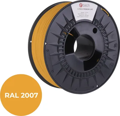 Immagine prodotto di Tisková struna (filament) C-TECH PREMIUM LINE, PLA, luminiscenční světlá oranžová, RAL2007, 1,75mm,
