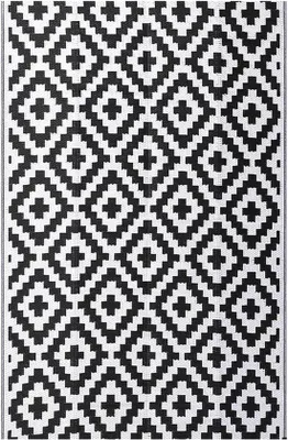 Produktbild von Wetterbeständiges, ausklappbares, schattentuch - ideal für Balkon, Camping - 270 x 360 cm - schwarz und weiß - Kunststoff