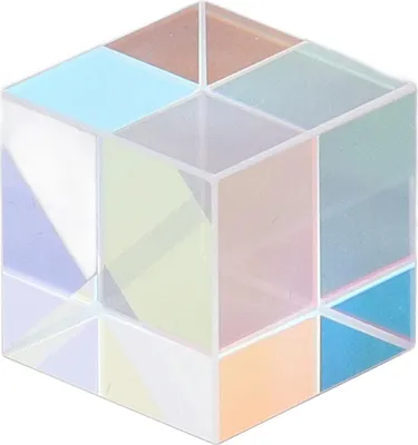 Image de Prisme cube dichroïque, verre coloré pour la physique, l'enseignement, la recherche, la décoration, l'éducation artistique, 18 x 18 x 18 mm