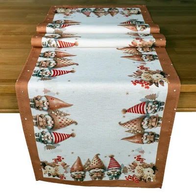 Produktbild von Tischdecke Tischläufer Druck Wichtel mit Polyester 40 x 140 cm