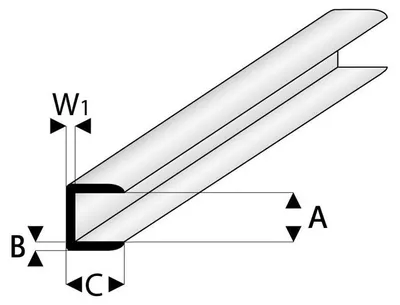 Imagen del producto de Perfil Krick ASA, dimensiones 3x1000 mm