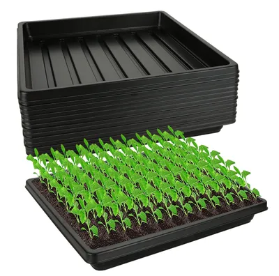 Image de Elzusha - 12 bacs de culture sans trous de drainage - Jardinières en plastique noir pour les semis