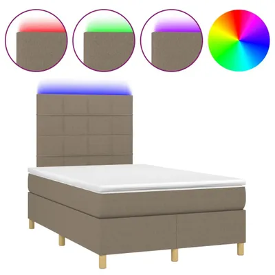 Produktbild von Boxspringbett mit Matratze & LED Taupe 120x190 cm Stoff