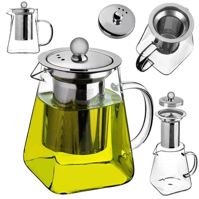 Teekanne 650 ml, Borosilikatglas, mit Edelstahl-Sieb
