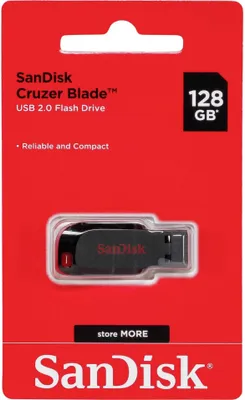 Immagine prodotto di SanDisk Cruzer Blade - Unità flash USB - 128 GB - USB - Nero, rosso