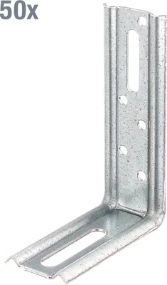 Produktbild von Alberts Verstellwinkel | 90°-Winkel, geprägt, mit Langloch | sendzimirverzinkt | 70 x 100 x 30 mm | 50er Set