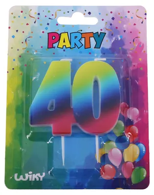 Produktbild von Partykerze Nummer 40 Regenbogen