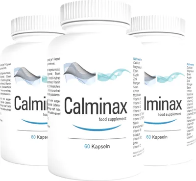 Immagine prodotto di Calminax Forte - 180 capsule (3x60) ad alto dosaggio - Ricetta originale dalla Svizzera - Vegano e vegetale con vitamine e minerali - Confezione da 3