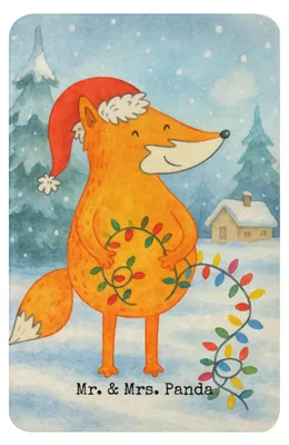 Produktbild von Mr. & Mrs. Panda Heimdecke Fuchs Weihnachten Design 100 x 150 cm - Weiß - Geschenk, Winter, Sherpa-Decke, Decke, Wärmedecke, Spruch schön, Tagesdecke, Nikolaus