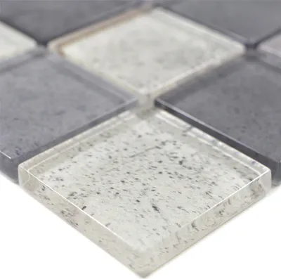 Produktbild von Glasmosaik Fliesen Mignon Grau