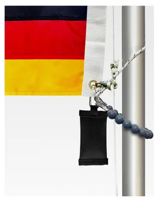 Produktbild von Flaggengewichte für die Unterseite der Flagge, 450 Gramm Gegengewicht, Fahnenmast-Haltering-Set, für das Fixieren von Flaggen, Mastzubehör für Masten mit 5 Zoll (Schwarz)