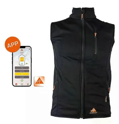 Produktbild von Alpenheat Beheizte Softshell Weste "FireSoftShell APP", schwarz, 1 Stk.
