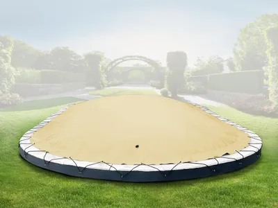 Immagine prodotto di Copertura gonfiabile ovale per piscina AirDeluxe® (10,00m x 5,00m, beige) in telone da camion - copertura invernale stabile per piscina