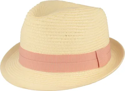 Kinder Trilby Strohhut mit Ripsband-Garnitur von Hut-Breiter in beige