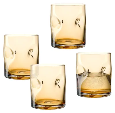Produktbild von LEONARDO HOME VESUVIO Trinkglas - 4 Stück - 4 Farbgläser - Blaseneinschlüsse - S