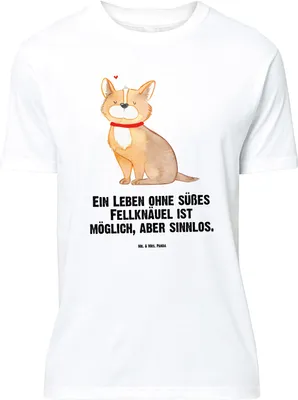 Produktbild von Mr. & Mrs. Panda Größe M T-Shirt Hund Glück - Weiß - Geschenk, mit Spruch, Herren, Liebe, Tshirt, glücklich, Herz, Shirt, Sprüche