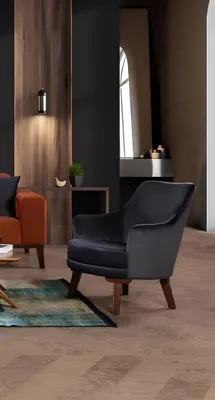 Produktbild von Wohnzimmer 1 Sitz Sessel Stoff Polyester Stil Modernes Design Neu Farbe Grau