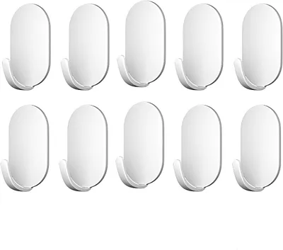 Obrázok produktu pre Adhesive Hooks 10 Kusov, Nerezový Držák Na Uteráky, Bez Vŕtania, Nerezový, pre Kúpeľňu