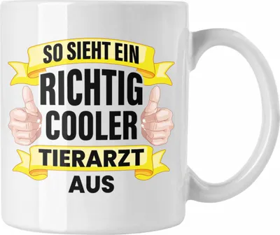 Produktbild von Trendation - Tierarzt Geschenk Tasse Geschenkidee für Tierärzte Spruch Becher Kaffeetasse Veterinär Pferdearzt Tiermedizin (Weiß)