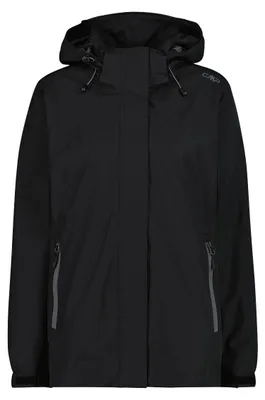 Produktbild von CMP Damen-Regenjacke mit abnehmbarer Kapuze schwarz 44