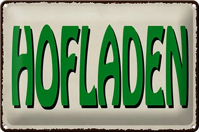 Produktbild von Blechschild Hinweis Hofladen Verkauf, 30x20 cm, Blechschilder Bauernhof Landwirt