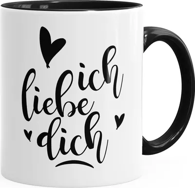 Produktbild von Geschenk-Tasse Ich liebe dich Herz Liebe Geschenkidee Kaffee-Tasse Freund Freundin MoonWorks® schwarz unisize