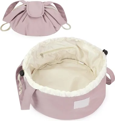 Produktbild von kulturbeutel, Rosa Kosmetiktasche mit Doppelzugband, wasserabweisend, mit 2 inneren Reißverschlussfächern