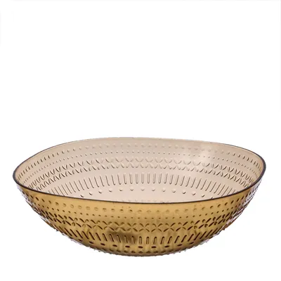 Schüssel - Salatschüssel - lebensmittelecht - Kunststoff - D: 25cm - 2,3l - mit Muster - gelb