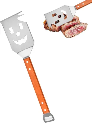 Imagen del producto de Espátula para parrilla 8 en 1, de acero inoxidable, 42,5 cm, multifuncional para la cocina