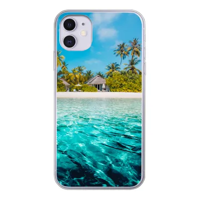 Produktbild von MuchoWow® Handyhülle Schutzhülle Hülle für iPhone 11 Strand - Palmen - Meer Silikon Softcase Handy Hülle - Handytasche