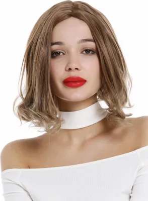 Produktbild von WIG ME UP Perücke kurz Bob Mittelscheitel gelockte Spitzen Braun Blond gesträhnt YZF-4369-12T16