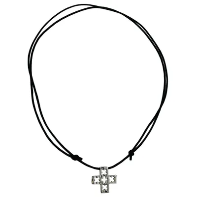 Produktbild von Kette Edelstahl Kreuz schwarz 24x24mm