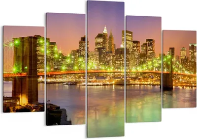 Produktbild von Bild auf Leinwand - Leinwandbild - New York Brücke - 150x100cm - Wand Bild - Wanddeko - Wandbilder - Leinwanddruck - Bilder - Kunstdruck - Wanddekoration - Leinwand bilder - Wandkunst - EA150x100-3517