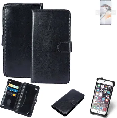 Produktbild von K-S-Trade 360° Hülle kompatibel mit OnePlus Ace 2 schwarz Kunstleder Case BookCase WalletCase Kunstlederederhülle Handyhülle, Rundumschutz Bumper