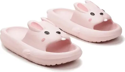 Produktbild von Damen Badelatschen mit Hasenmuster Badeschuhe Schaum Hausschuhe Lerin Rosa Gr.40/41