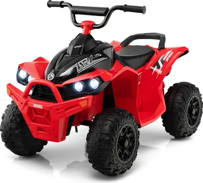 Immagine prodotto di COSTWAY 12V quad elettrico per bambini, quad elettrico con velocità 2,2/4,3 KM/H, quad elettrico per bambini 3-8 anni (rosso)