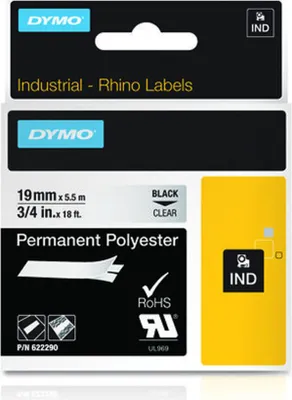 Image de DYMO 622290 ruban d'étiquette Noir sur transparent