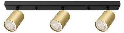 Productafbeelding van LED inbouwspots, 3-voudig, GU10, kantelbaar 350°, draaibaar – moderne plafondspot, goud, Braytron