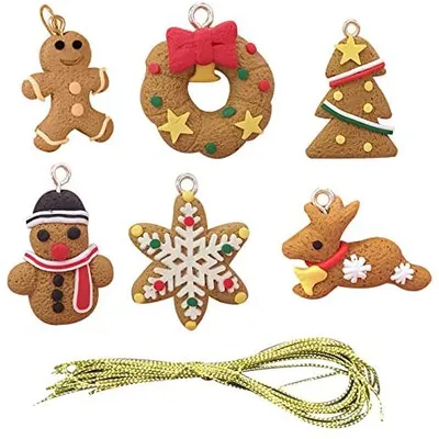 Produktbild von Christbaumschmuck Weihnachtsbaum Anhänger Dekoration (Lebkuchen-6 Stück)