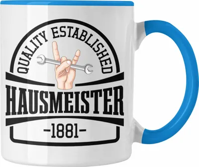Produktbild von Trendation - Hausmeister Tasse Geschenke Lustig Spruch Haustechniker (Blau)