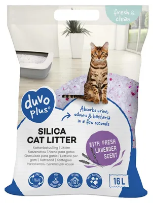 Immagine prodotto di Duvo+ Lettiera per gatti Silica Premium alla lavanda 16 l
