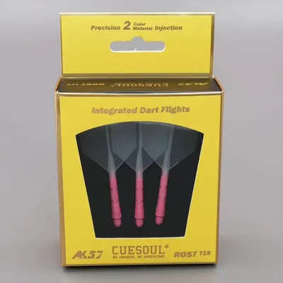 Productafbeelding van Geïntegreerde dartpijlen met schachten en flights, type M-69mm, ijsroze kleur, set van 3