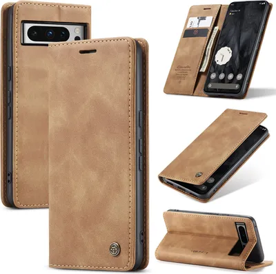 Immagine prodotto di Custodia Google Pixel 8 Pro, Custodia retrò in Finto cuoio con funzione stand per Google Pixel 8 Pro Marrone