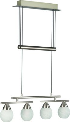 Massive Pendelleuchte 40584/17/10 4-flammig Eisen gebürstet E14 Glas Philips Leuchtmittel18603