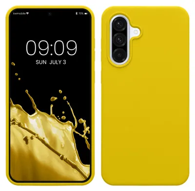Produktbild von kwmobile Handyhülle für Samsung Galaxy A36 5G Hülle - Case Silikon - Kabelloses Laden - Schutzhülle Cover in Strahlend Gelb