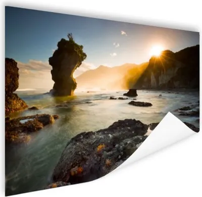 Produktbild von MuchoWow® Poster Sonnenaufgang am Strand in Neuseeland 180x120 cm - Fotoplakat