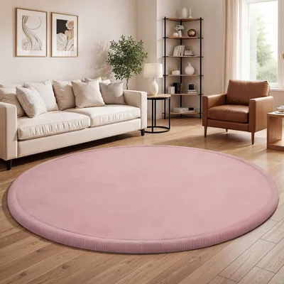 Produktbild von Kinderteppich Kinderzimmer Teppich Baby Spielteppich Flauschig Rutschfest Deko Grösse 200 cm Rund